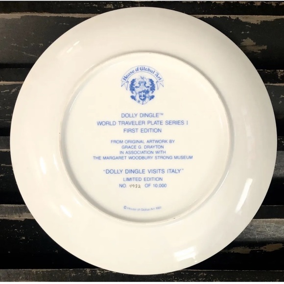 HOUSE OF GLOBAL ART Vintage “Dolly Dingle Visits Italy” Ltd Ed Collector’s Plate - Picture 2 of 2